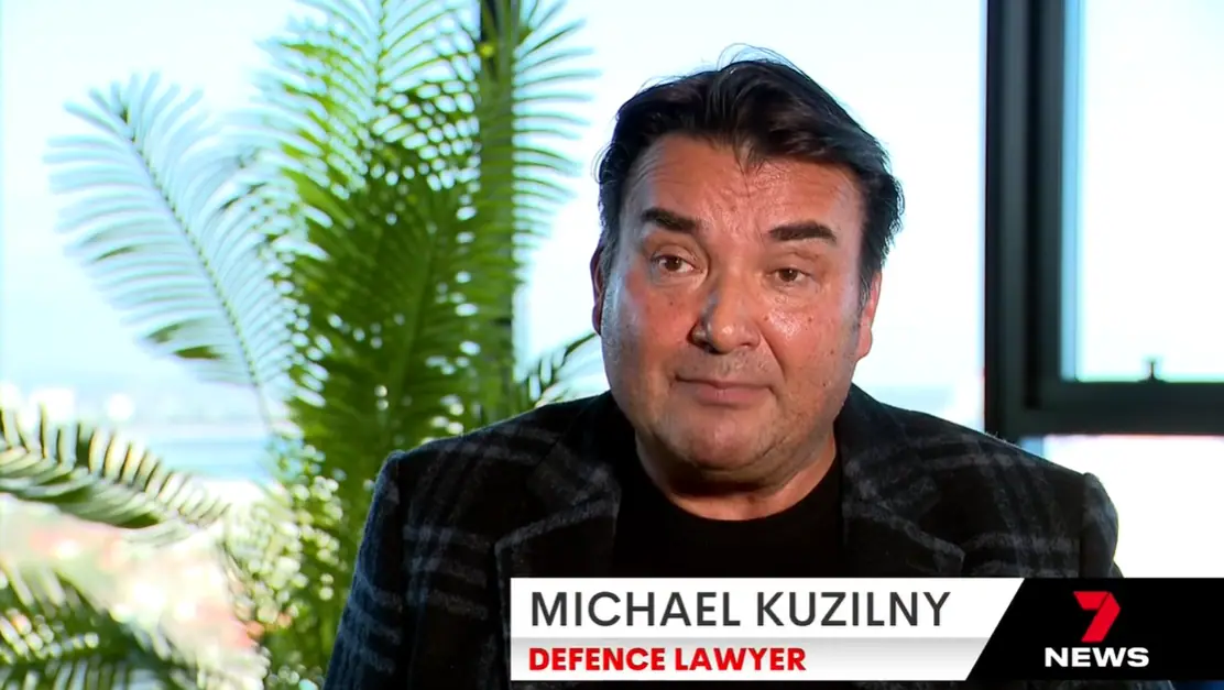 Michael Kuzilny interviewed as a defence lawyer on 7 News
