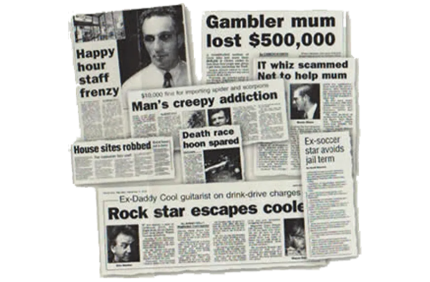 Newspaper clippings of MK Law court cases