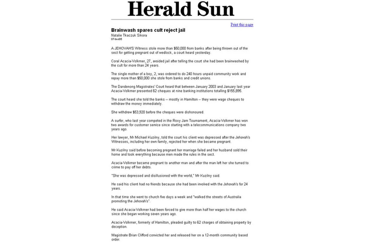 Newspaper report of an MK Law fraud charges case