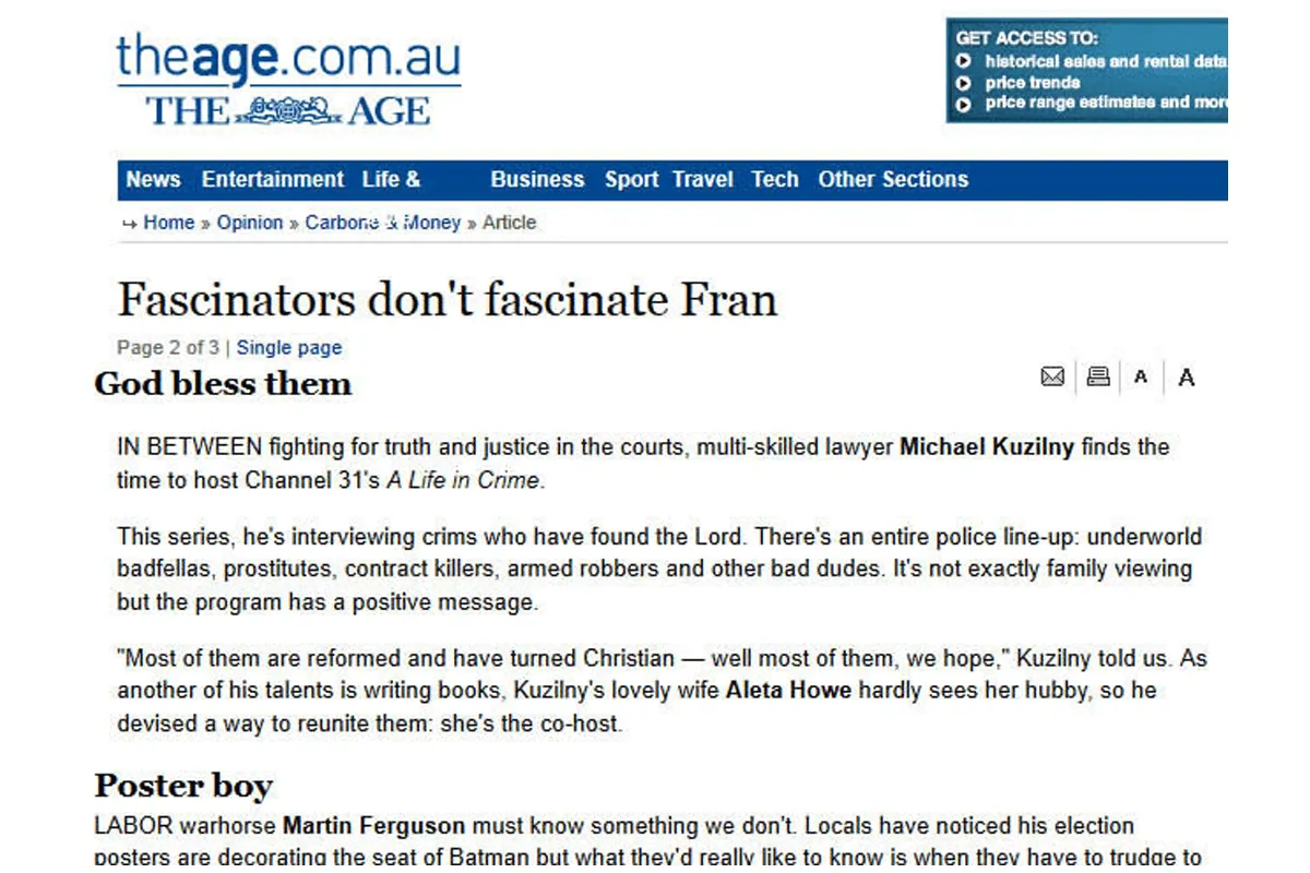 Newspaper report of an MK Law court case